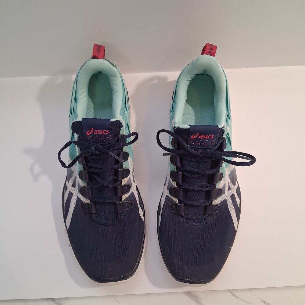 Asics Gel Fit Sana Women's Training Sneakers Lightweight Navy Blue/Turcoise-10